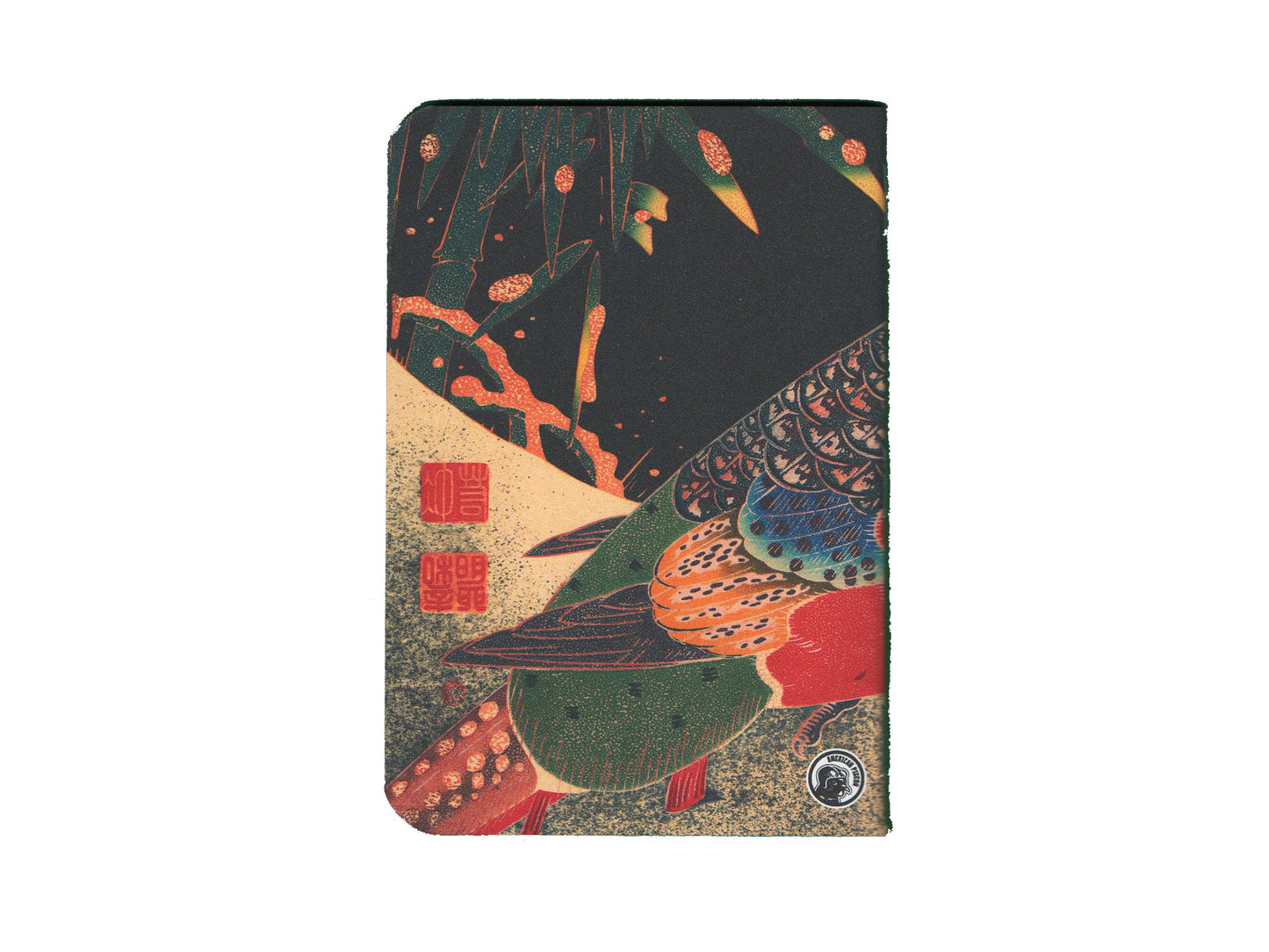 "Golden Pheasant in the Snow"  Handcrafted Pocket Notebook