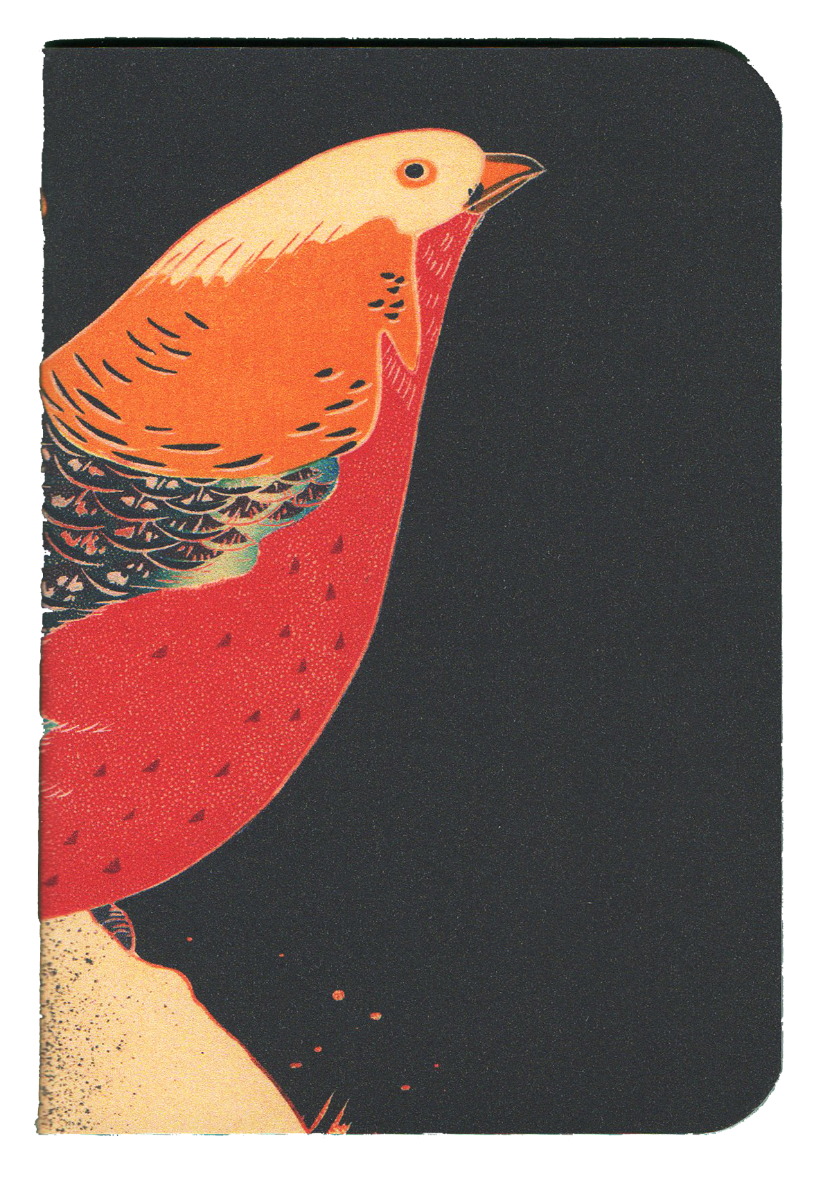 "Golden Pheasant in the Snow"  Handcrafted Pocket Notebook