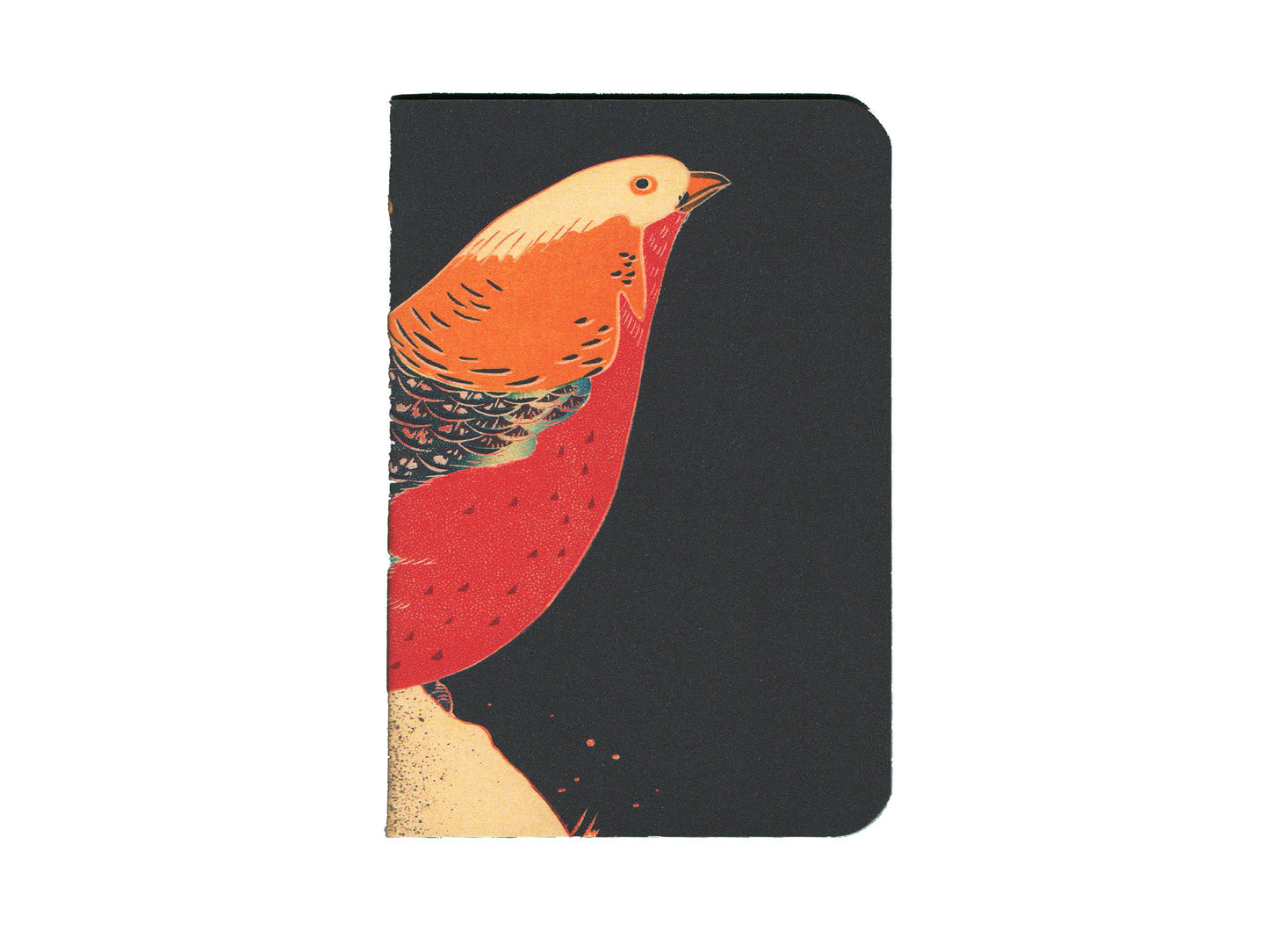 "Golden Pheasant in the Snow"  Handcrafted Pocket Notebook